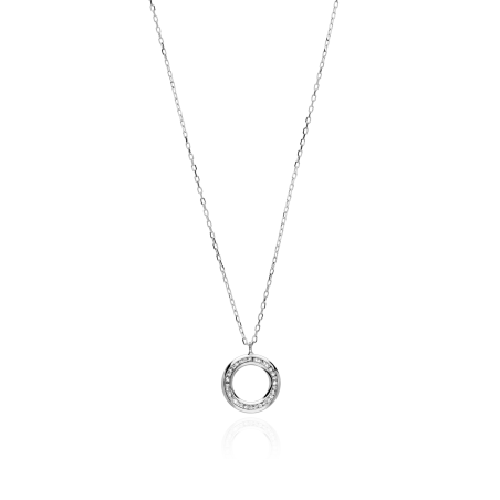 Gargantilla Oro blanco 18k y circonitas "Eclipse"