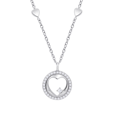 Collar Lotus Silver corazón y circonitas LP3917-1/1