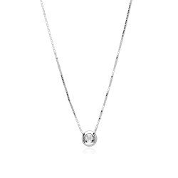 Gargantilla Oro blanco 18k y Diamante 0.04 cts "Bimo"