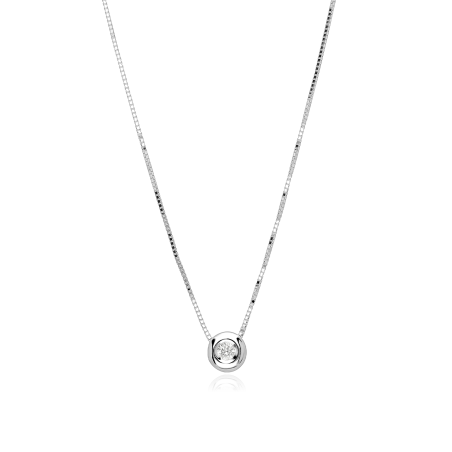 Gargantilla Oro blanco 18k y Diamante 0.06 cts "Bimo"