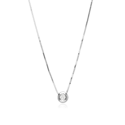 Gargantilla Oro blanco 18k y Diamante 0.12 cts "Bimo"