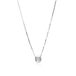 Gargantilla Oro blanco 18k y Diamante 0.20 cts "Bimo"