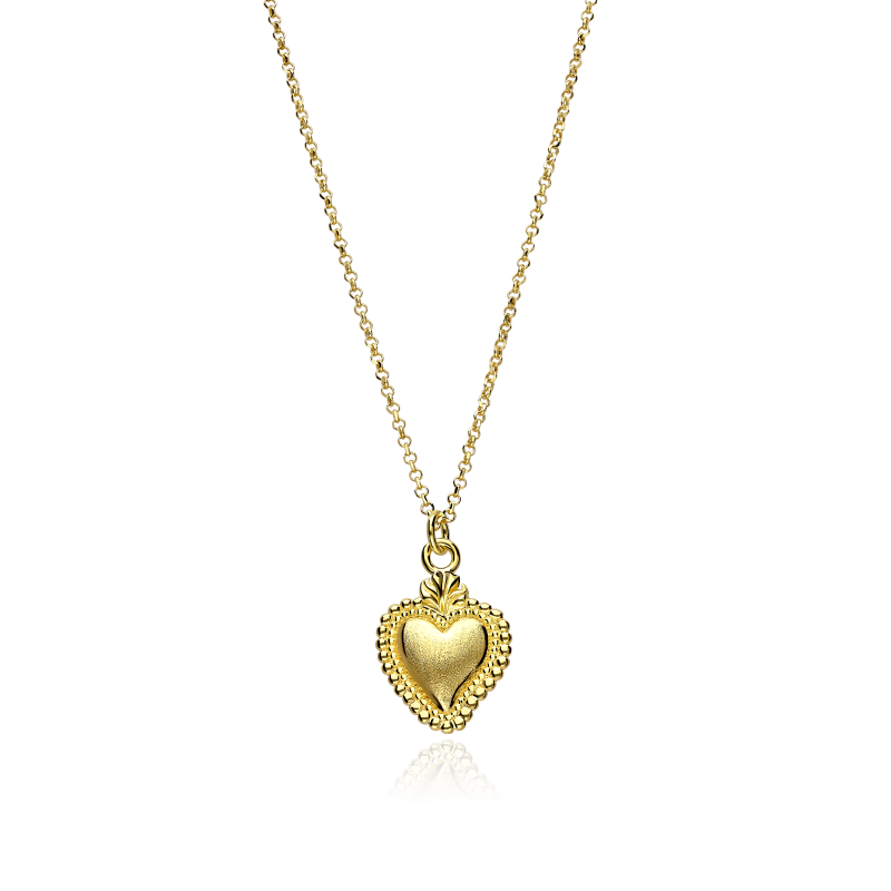 Gargantilla Plata baño Oro 18k "Sagrado corazón"