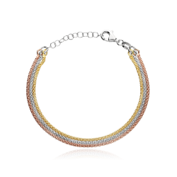 Pulsera Plata primera ley tricolor "Leiva"