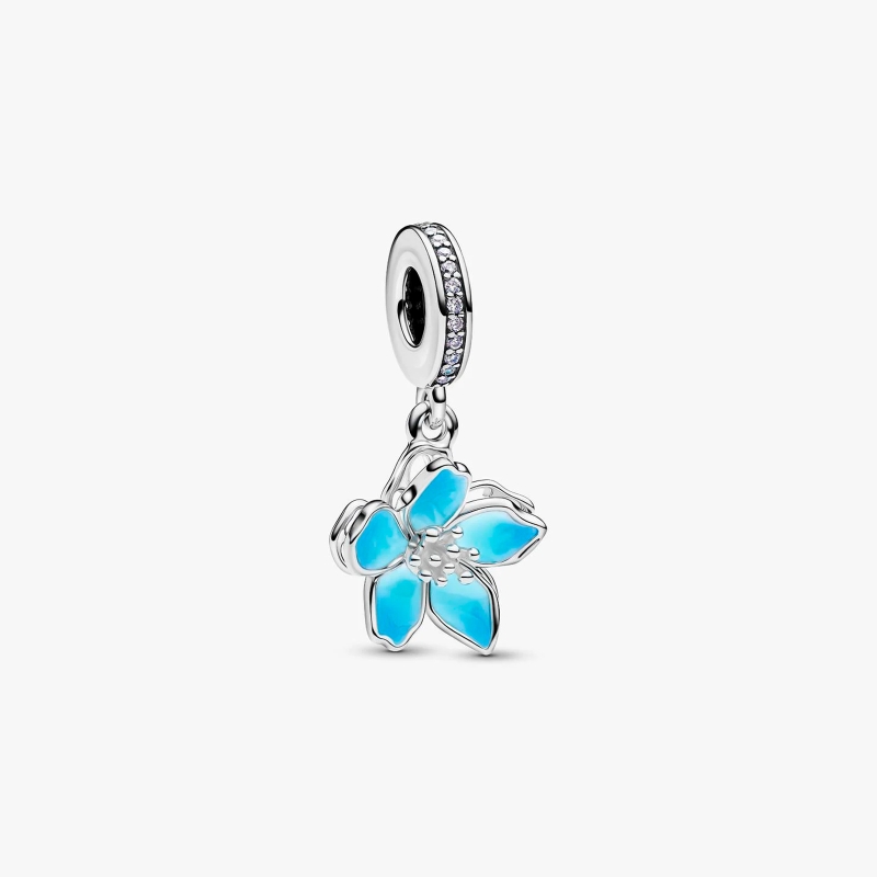 Charm Pandora colgante flor azul 790667C02