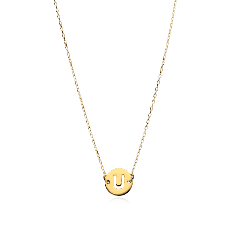 Gargantilla Oro 18k Letra U "Abc"