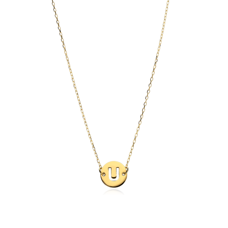 Gargantilla Oro 18k Letra U "Abc"