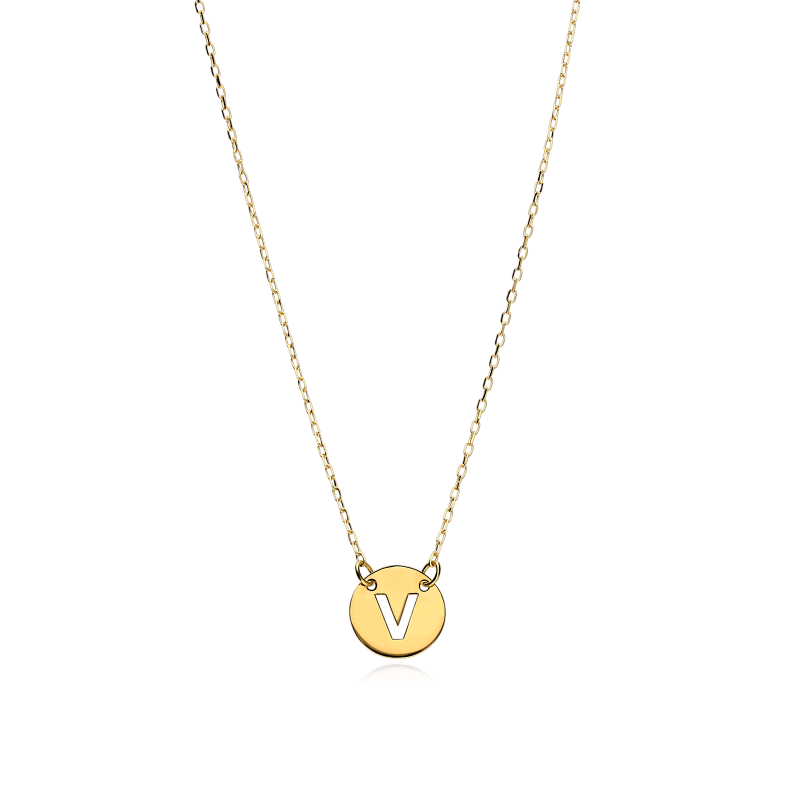 Gargantilla Oro 18k Letra V "Abc"