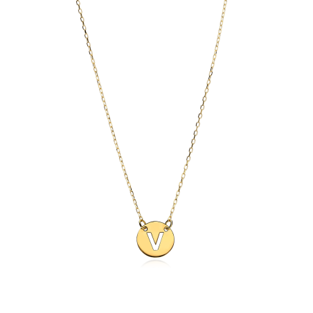 Gargantilla Oro 18k Letra V "Abc"