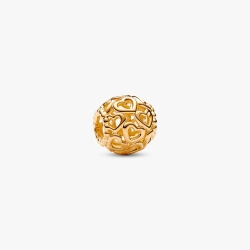 Charm Pandora corazón de filigrana dorado 760964C00