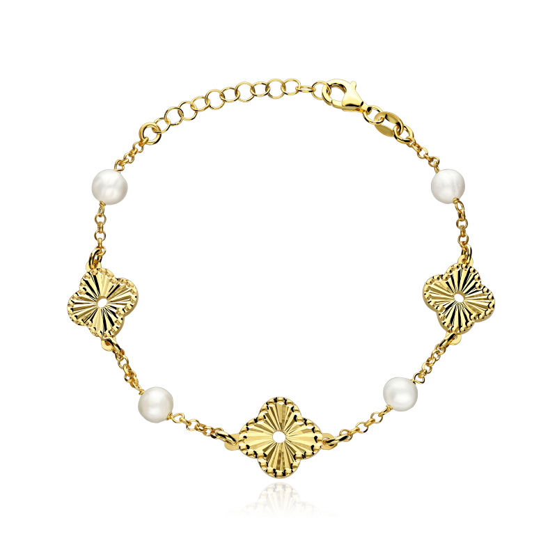 Pulsera Plata baño y perlas cultivadas "Vankli"