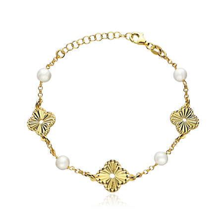 Pulsera Plata baño y perlas cultivadas "Vankli"