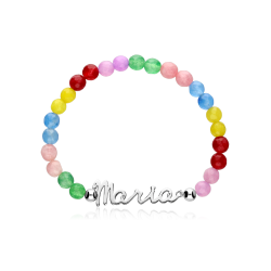 Pulsera personalizable Plata primera ley y gemas "Forseti"