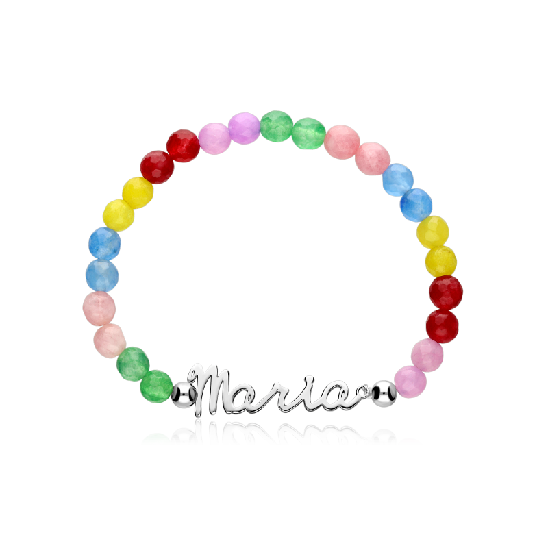 Pulsera personalizable Plata primera ley y gemas "Forseti"