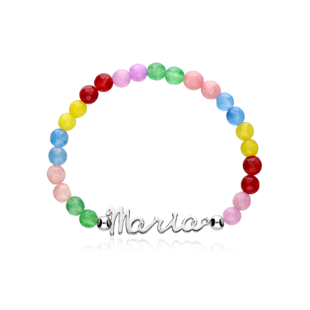 Pulsera personalizable Plata primera ley y gemas "Forseti"