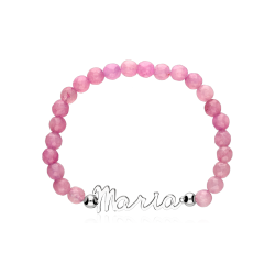 Pulsera personalizable Plata primera ley y gemas "Boreas"