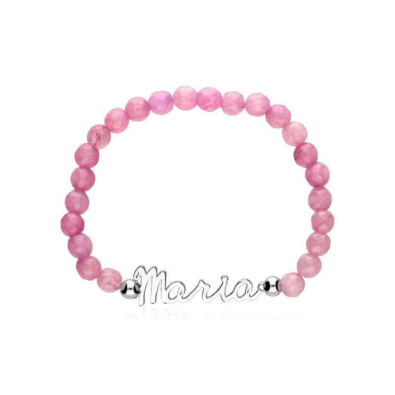 Pulsera personalizable Plata primera ley y gemas "Boreas"