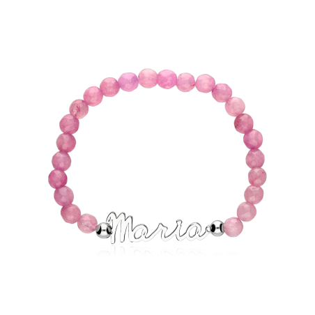 Pulsera personalizable Plata primera ley y gemas "Boreas"