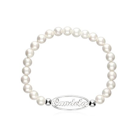 Pulsera personalizable Plata y perlas cultivadas "Circe"