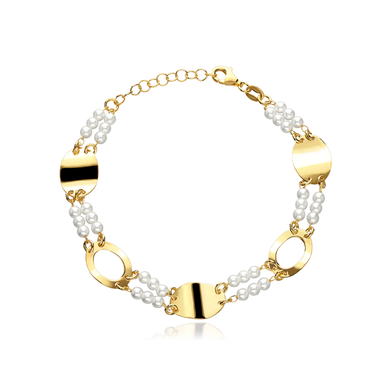 Pulsera Plata primera ley baño y perlas cultivadas "Sojo"