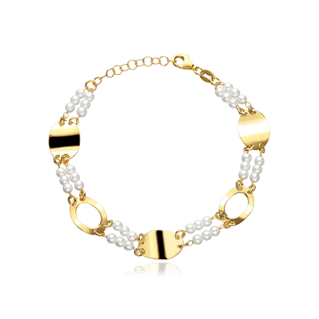 Pulsera Plata primera ley baño y perlas cultivadas "Sojo"