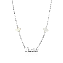Gargantilla personalizable Plata primera ley y nácar "Billie"