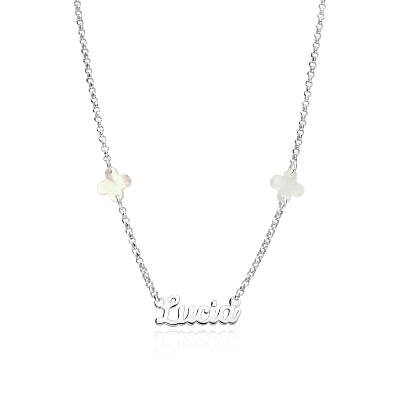 Gargantilla personalizable Plata primera ley y nácar "Billie"