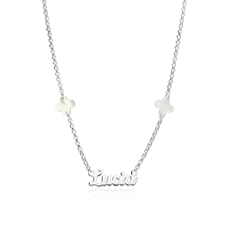 Gargantilla personalizable Plata primera ley y nácar "Billie"