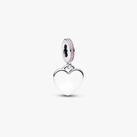 Charm Pandora colgante corazón rosa grabable 793926C02