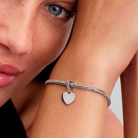 Charm Pandora colgante corazón rosa grabable 793926C02