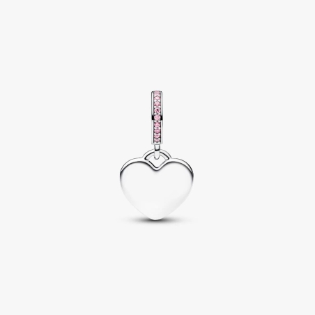 Charm Pandora colgante corazón rosa grabable 793926C02