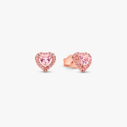 Pendientes Pandora Rose corazones brillantes elevados 288427C02