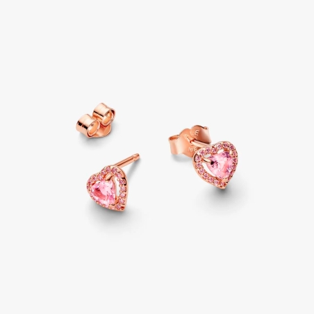 Pendientes Pandora Rose corazones brillantes elevados 288427C02