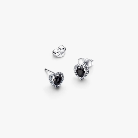 Pendientes Pandora corazón brillante negro 298427C03
