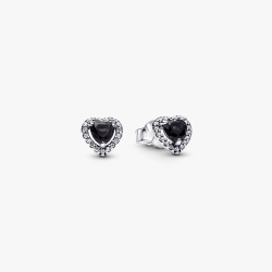 Pendientes Pandora corazón brillante negro 298427C03