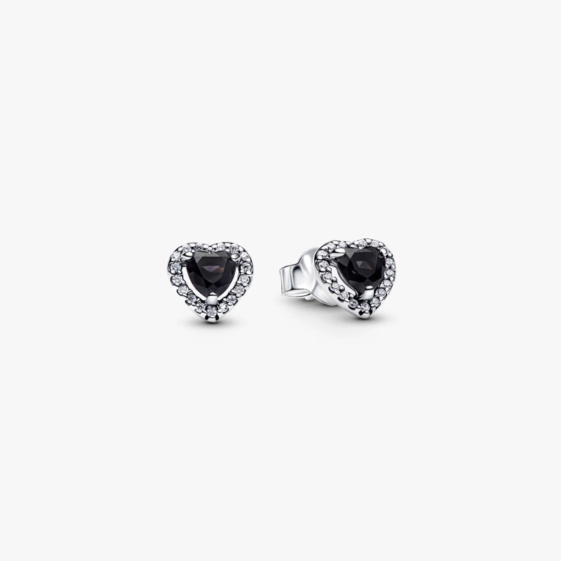 Pendientes Pandora corazón brillante negro 298427C03