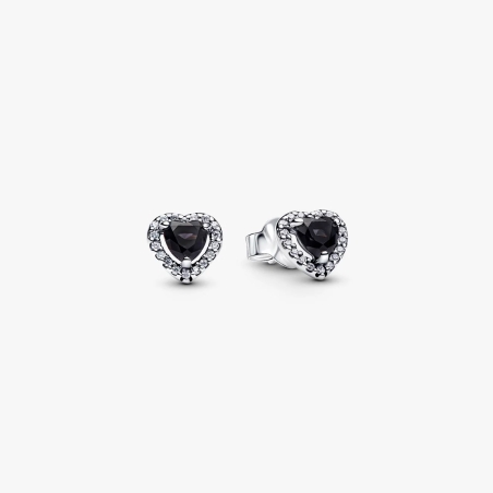 Pendientes Pandora corazón brillante negro 298427C03