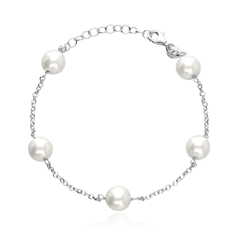 Pulsera Plata primera ley y perlas cultivadas "Campbell"