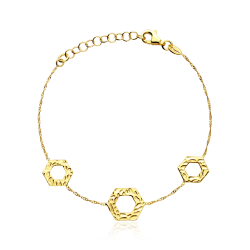 Pulsera plata primera ley baño oro 18k "Goru"