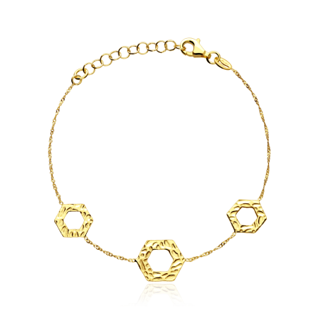 Pulsera plata primera ley baño oro 18k "Goru"