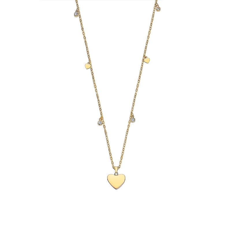 Collar Lotus Style corazones y círculos dorados LS2558-1/2