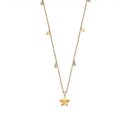 Collar Lotus Style estrellas y círculos dorados LS2599-1/2