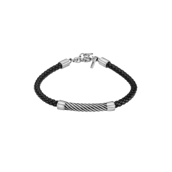 Pulsera Lotus Style Men Basic piel negra LS2548-2/1
