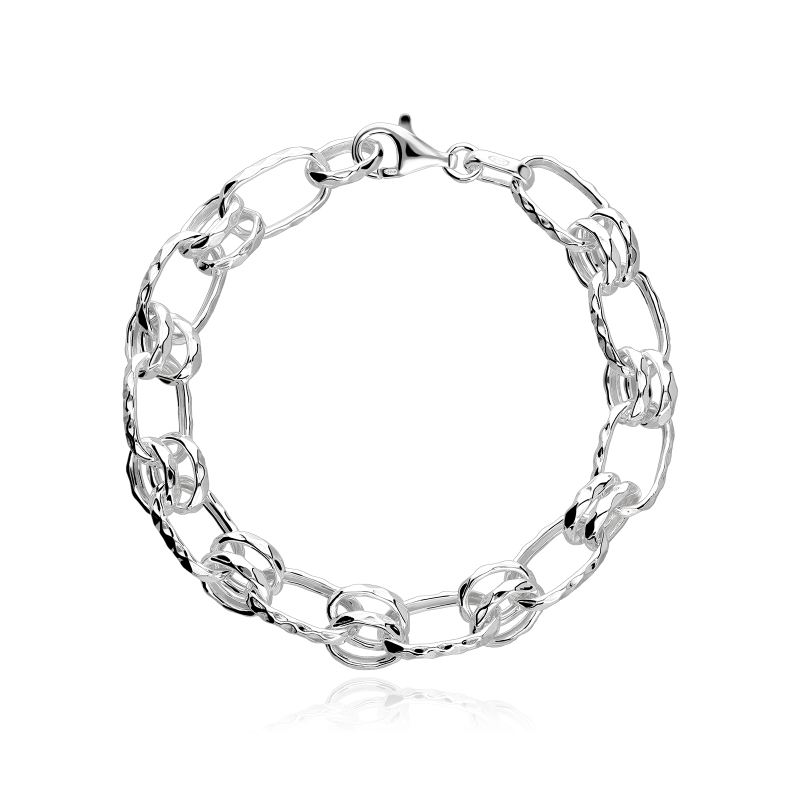 Pulsera plata primera ley eslabones "Crawford"