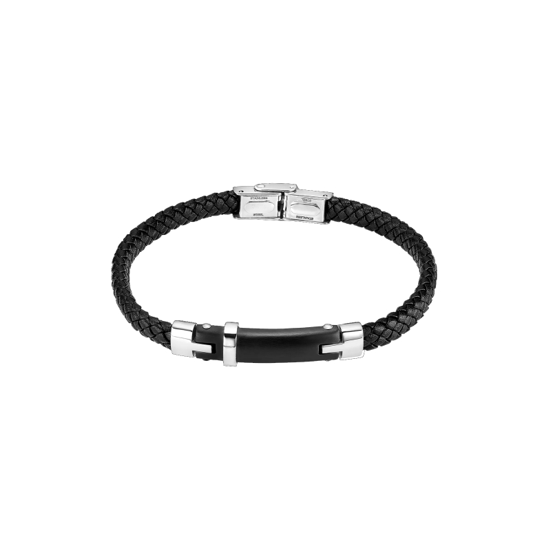 Pulsera Lotus Style Men Basic piel negra LS2546-2/1