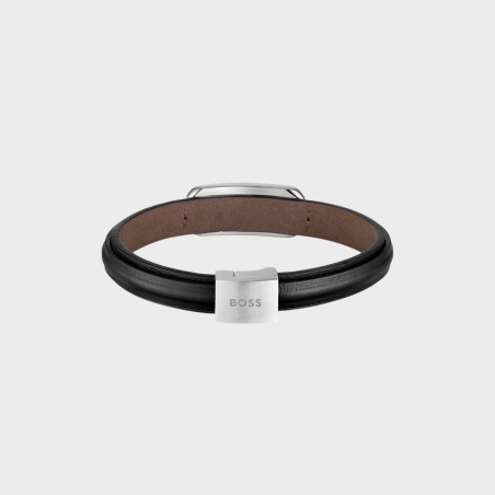 Pulsera Hugo Boss piel negra hombre 1580783M