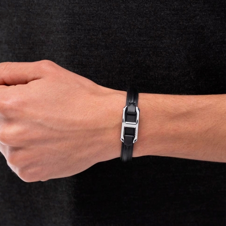 Pulsera Hugo Boss piel negra hombre 1580783M