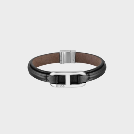 Pulsera Hugo Boss piel negra hombre 1580783M
