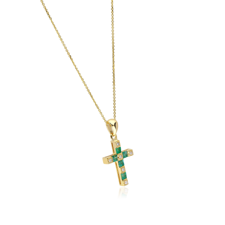 Gargantilla esmeraldas y diamantes 0.04cts "Bedonia"
