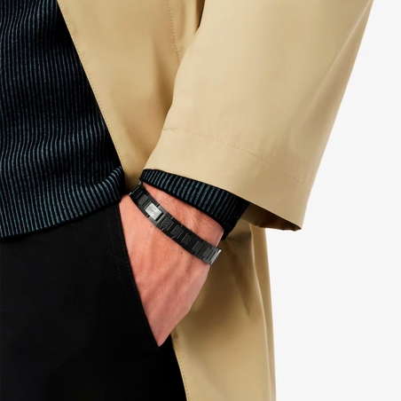 Pulsera Lacoste Metropole acero negro hombre 2040119